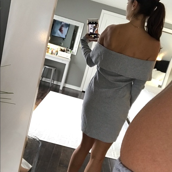 Missguided NWT gray off the shoulder dress 10 - Picture 2 of 5